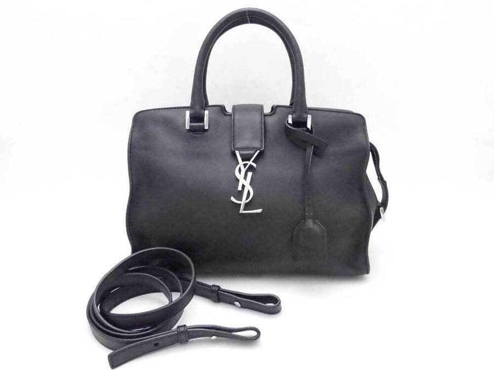 Saint Laurent handbag Crossbody bag Baby Cabas leather black silver